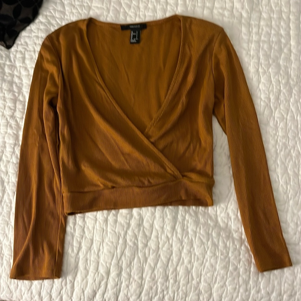 Cropped wrap shirt